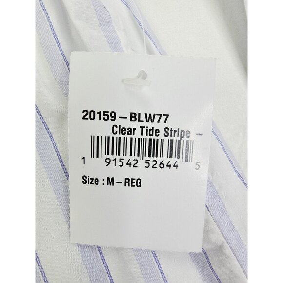 Bonobos Slim Fit Size Medium Mens White Blue Dtripe Button Down Cotton Shirt NWT - Picture 6 of 11